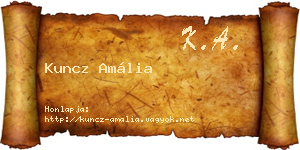 Kuncz Amália névjegykártya