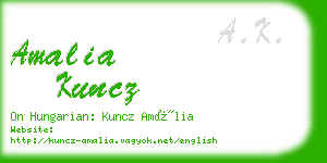 amalia kuncz business card